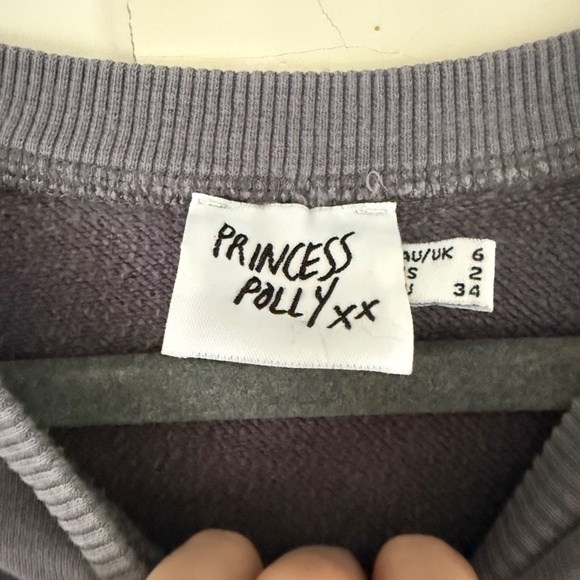 Princess Polly Aspen Colorado Graphic Sweatshirt | Blue-Grey | Size 2 - Picture 5 of 6